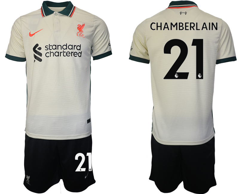 Men 2021-2022 Club Liverpool away cream #21 Soccer Jersey